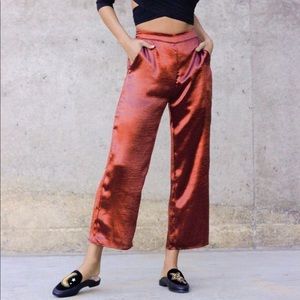 Metallic Rust Red Pants